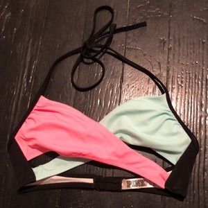 Criss cross PINK bikini top